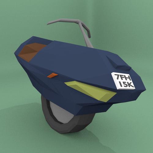 Low Poly One Wheeled Bike | UniBike preview image